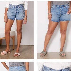 Agolde Blue Jean Shorts Mid-Rise Relaxed Fit